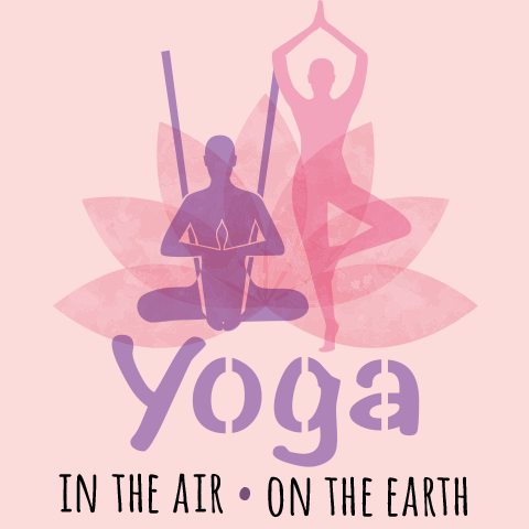 Yoga in the air on the earth