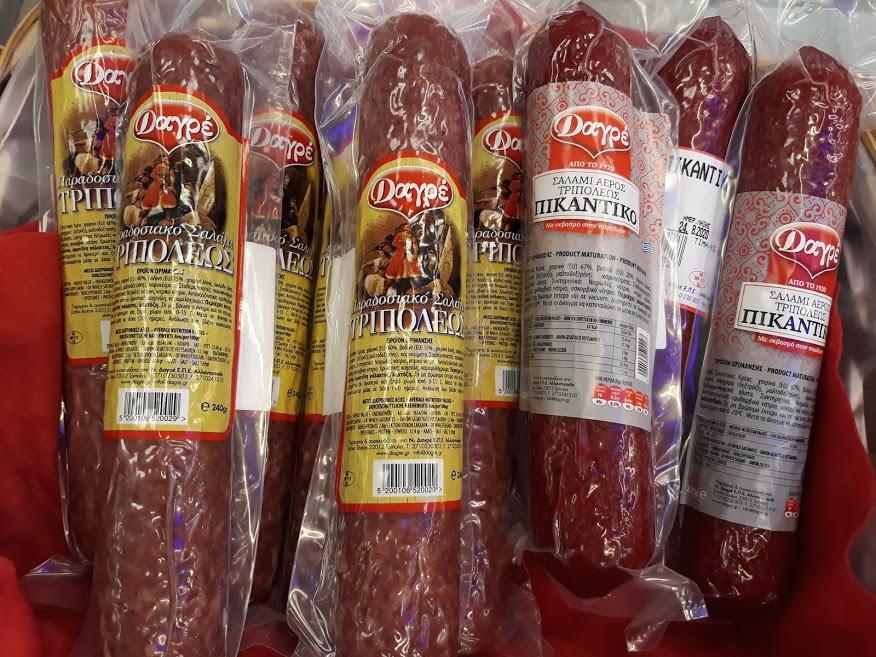 Λουκανικα - Σαλαμι Τριπολης, Σαλάμι Αέρος Τριπόλεως, ΚΟΚΚΙΟΣ  - Κρεοπωλείο Άνοιξη Αττικής