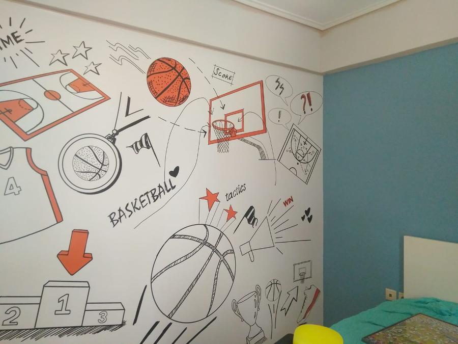 Εκτύπωση σε αυτοκόλλητο για ταπετσαρία τοίχου