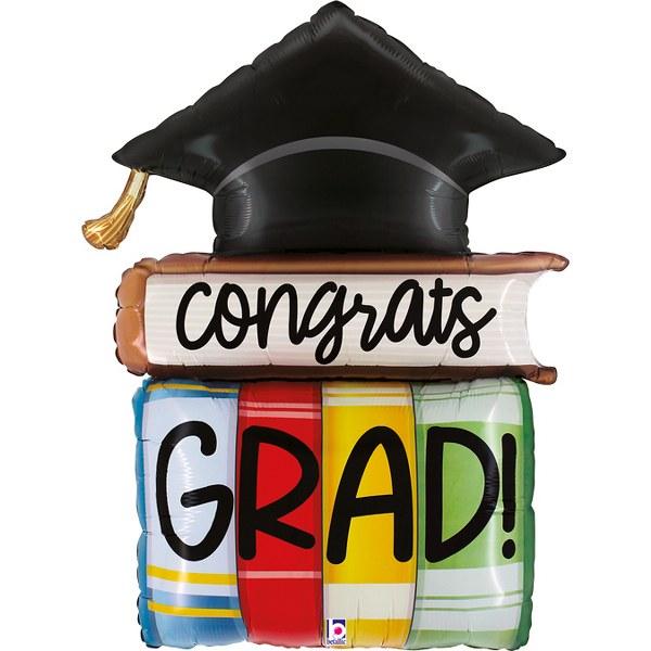 44″ Μπαλόνι Αποφοίτησης με Βιβλία Congrats Grad
